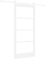 vidaXL Schiebet&uuml;r ORKDAL Wei&szlig; 93 x 202 cm Massivholz Kiefer und Glas
