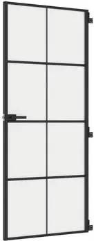 vidaXL Innent&uuml;r schlank, schwarz, Hartglas & Aluminium, 83x201,5cm (155127)