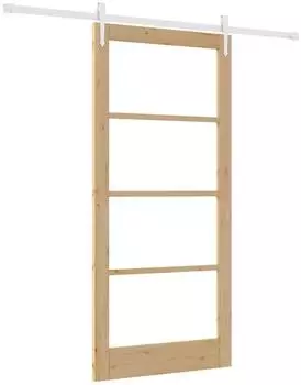 vidaXL Schiebet&uuml;r Massivholz Kiefer und Glas 93x202cm (3332427)