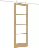 vidaXL Schiebet&uuml;r Natur 73,5 x 198,5 cm Massivholz Kiefer und Glas
