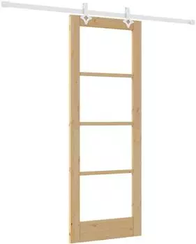 vidaXL Schiebet&uuml;r Massivholz Kiefer und Glas 73,5x198,5cm