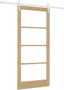 vidaXL Schiebet&uuml;r Massivholz Kiefer & Glas 93x202cm (3332371)