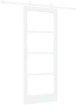 vidaXL Schiebet&uuml;r Wei&szlig; 83x202cm Massivholz Kiefer und Glas (3332222)