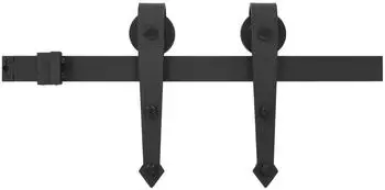vidaXL Skien Schiebetürbeschlag-Set 200cm, Stahl, schwarz (145259)