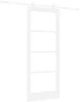 vidaXL Schiebet&uuml;r ORKDAL Wei&szlig; 83 x 202 cm Massivholz Kiefer und Glas