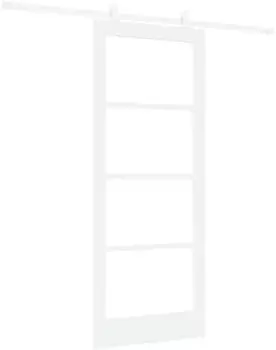 vidaXL ORKDAL Schiebet&uuml;r Wei&szlig; 83x202cm Massivholz Kiefer & Glas (3332082)