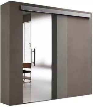 doporro Amalfi-plus 14H Glasschiebet&uuml;r Komplettset 77,5x215cm, 8mm ESG Satiniert, Softclose (TS14H-775)