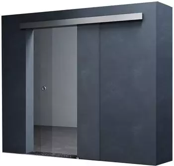 Mai & Mai Amalfi Glasschiebetür Klarglas 8mm ESG, Muschelgriff, 77,5x205cm (AMA TS19-775)