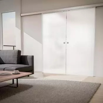 Inova Doppel-Glasschiebet&uuml;r satiniert 1510x2035mm Softclose beidseitig