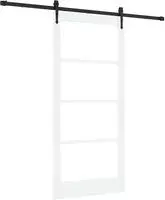 vidaXL Schiebet&uuml;r ORKDAL Wei&szlig; 93 x 202 cm Massivholz Kiefer und Glas