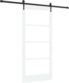 vidaXL ORKDAL Schiebet&uuml;r Wei&szlig; 93x202cm Massivholz Kiefer und Glas (3332484)