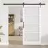 vidaXL ORKDAL Schiebetür Weiß 93x202cm Massivholz Kiefer und Glas (3332484)