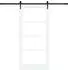 vidaXL ORKDAL Schiebetür Weiß 93x202cm Massivholz Kiefer und Glas (3332484)