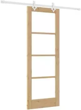 vidaXL Schiebet&uuml;r Massivholz Kiefer & Glas 73,5x198,5cm (3332211)