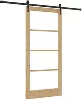 vidaXL Schiebet&uuml;r ORKDAL Natur 93 x 202 cm Massivholz Kiefer und Glas