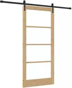 vidaXL ORKDAL Schiebet&uuml;r Natur Massivholz Kiefer & Glas 93x202cm (3332483)
