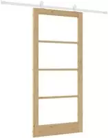 vidaXL Schiebet&uuml;r ORKDAL Natur 93 x 202 cm Massivholz Kiefer und Glas