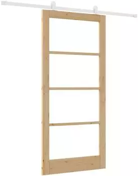 vidaXL ORKDAL Schiebet&uuml;r Massivholz Kiefer & Glas 93x202cm (3332091)