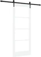 vidaXL Schiebet&uuml;r Wei&szlig; 83 x 202 cm Massivholz Kiefer und Glas