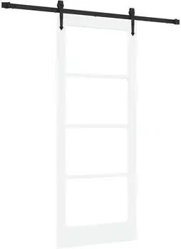 vidaXL Schiebet&uuml;r Massivholz Kiefer und Glas, wei&szlig;, 83x202cm (3332334)