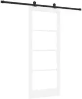 vidaXL Schiebet&uuml;r ORKDAL Wei&szlig; 83 x 202 cm Massivholz Kiefer und Glas