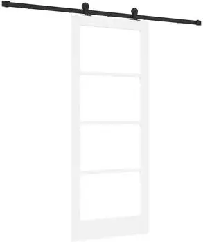 vidaXL ORKDAL Schiebet&uuml;r Massivholz Kiefer & Glas Wei&szlig; 83x202cm (3332138)
