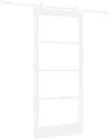 vidaXL Schiebet&uuml;r ORKDAL Wei&szlig; 93 x 202 cm Massivholz Kiefer und Glas