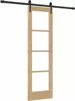 vidaXL Schiebet&uuml;r Natur 61 x 198,5 cm Massivholz Kiefer und Glas