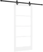 vidaXL Schiebet&uuml;r Wei&szlig; 93 x 202 cm Massivholz Kiefer und Glas