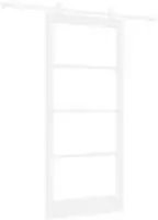 vidaXL Schiebet&uuml;r ORKDAL Wei&szlig; 93 x 202 cm Massivholz Kiefer und Glas