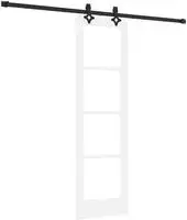 vidaXL Schiebet&uuml;r Wei&szlig; 61 x 198,5 cm Massivholz Kiefer und Glas