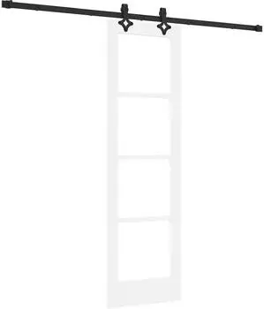 vidaXL ORKDAL Schiebet&uuml;r Massivholz Kiefer und Glas Wei&szlig; 61x198,5cm (3332294)