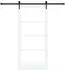 vidaXL Schiebetür mit Beschlägen Set Weiß/Schwarz 93x202cm Massivholz Kiefer