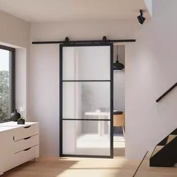 Inova Glasschiebet&uuml;r Loftstyle satiniert Softclose 88x203cm (BHTF480G1171-BHZP481H08)