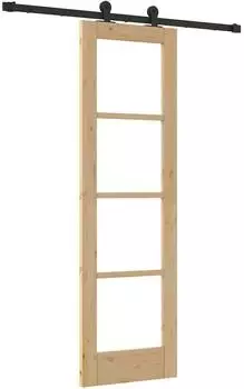 vidaXL ORKDAL Schiebet&uuml;r mit Beschlag-Set Natur 61x198,5cm (3332097)
