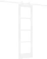 vidaXL Schiebet&uuml;r ORKDAL Wei&szlig; 61 x 198,5 cm Massivholz Kiefer und Glas