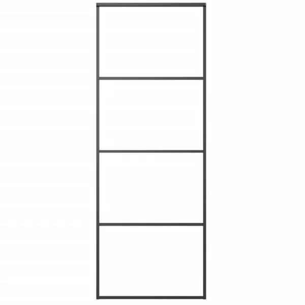 vidaXL Schiebetür Aluminium und ESG Glas 76x205 cm Schwarz 149479