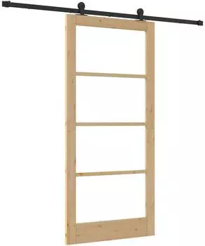 vidaXL ORKDAL Schiebet&uuml;r Massivholz Kiefer & Glas 93x202cm (3332147)