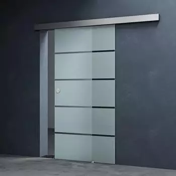 Mai & Mai Amalfi Glasschiebetür 8mm ESG satiniert 5 Streifen 102,5x215cm (TS11H-1025)