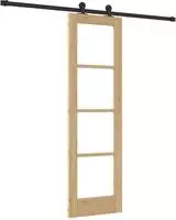vidaXL Schiebet&uuml;r ORKDAL Nat&uuml;rlich und Schwarz 61 x 198,5 cm