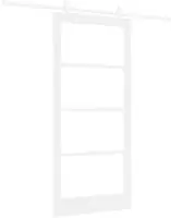 vidaXL Schiebet&uuml;r Wei&szlig; 93 x 202 cm Massivholz Kiefer und Glas