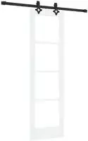 vidaXL Schiebet&uuml;r Wei&szlig; 61 x 198,5 cm Massivholz Kiefer und Glas