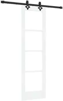 vidaXL Schiebet&uuml;r Wei&szlig; 61x198,5cm Massivkiefer und Glas (3332266)