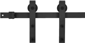 vidaXL SKIEN Schiebetürbeschlag-Set 200cm Stahl Schwarz (145265)