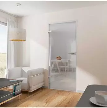 Inova Glast&uuml;r Dreht&uuml;r ESG Klar 834x1972mm DIN Links mit Beschlag Studio 03 (DB03)