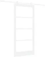 vidaXL Schiebet&uuml;r ORKDAL Wei&szlig; 93 x 202 cm Massivholz Kiefer und Glas