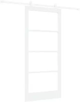 vidaXL ORKDAL Schiebet&uuml;r Wei&szlig; 93x202cm Massivholz Kiefer und Glas (3332148)