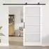 vidaXL ORKDAL Schiebetür Weiß 93x202cm Massivholz Kiefer und Glas (3332148)