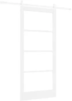 vidaXL ORKDAL Schiebet&uuml;r Wei&szlig; Massivholz und Glas 93x202cm (3331896)
