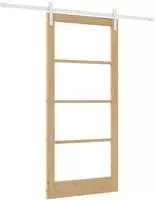 vidaXL Schiebet&uuml;r ORKDAL Natur 93 x 202 cm Massivholz Kiefer und Glas